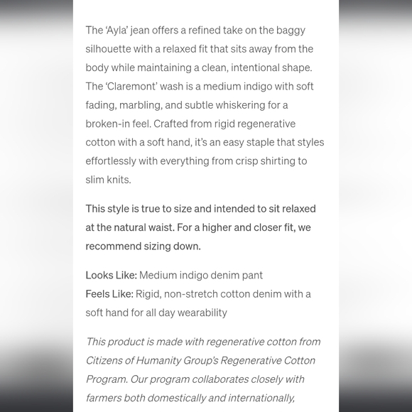 Citizens Of Humanity Premium Vintage Button Fly Ayla Baggy Jean In Claremont - Picture 13 of 16